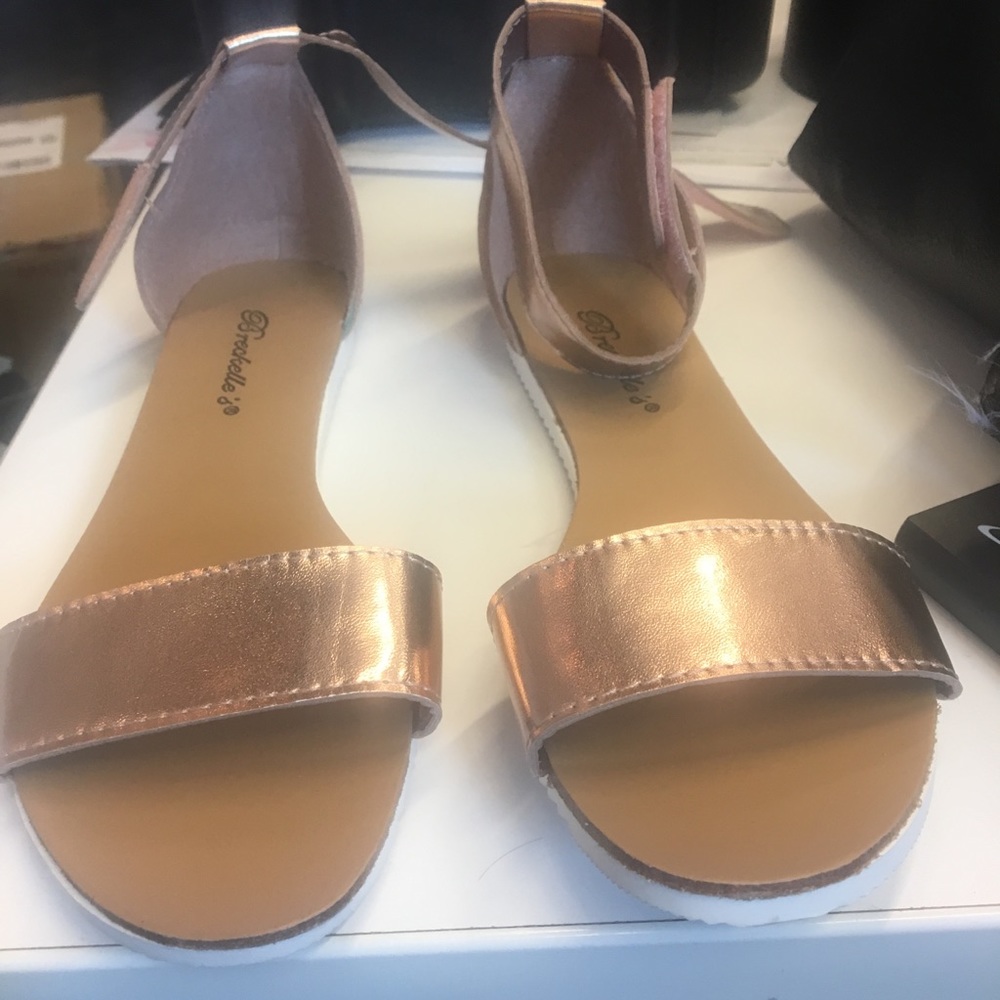 Rose gold strap sandals